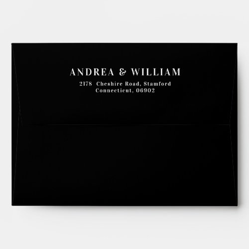 Modern Elegant Classy Black Wedding Envelope