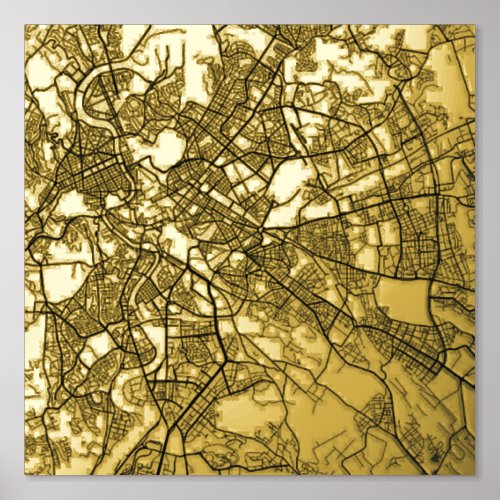  Modern Elegant Classy Cool Gift Map of Rome Italy Foil Prints