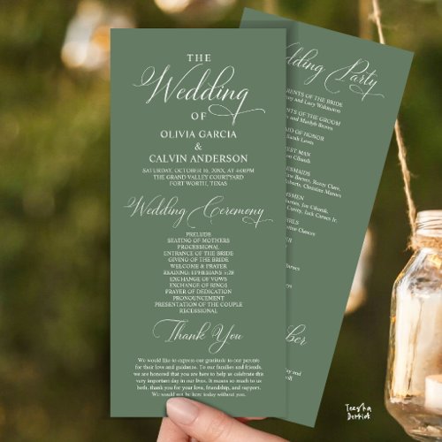 Modern Elegant Classy Wedding Ceremony Order Program