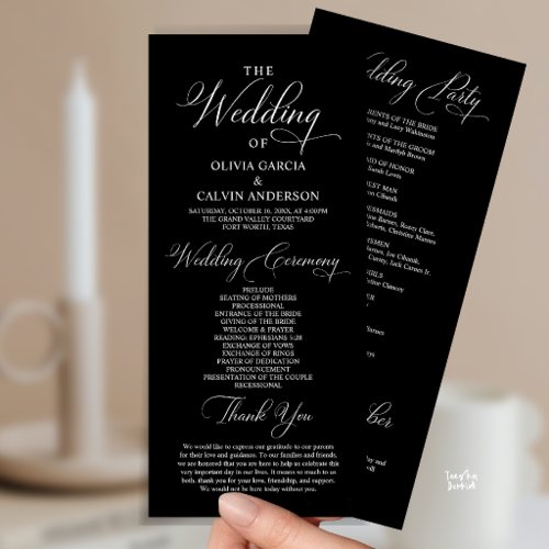Modern Elegant Classy Wedding Ceremony Order Program