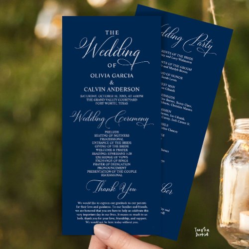 Modern Elegant Classy Wedding Ceremony Order Program