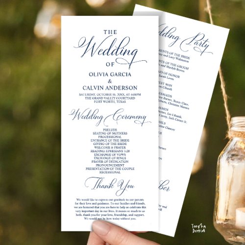 Modern Elegant Classy Wedding Ceremony Order Program