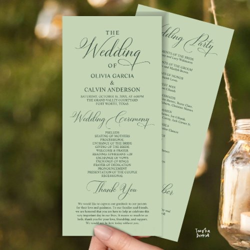 Modern Elegant Classy Wedding Ceremony Order Program