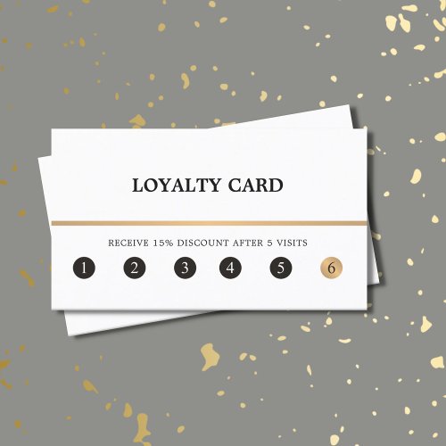 Modern Elegant Clean Faux Gold Line Loyalty Card