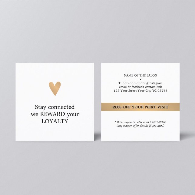 Modern Elegant Clean Loyalyt Coupon Beauty Salon Loyalty Card (Creator Uploaded)