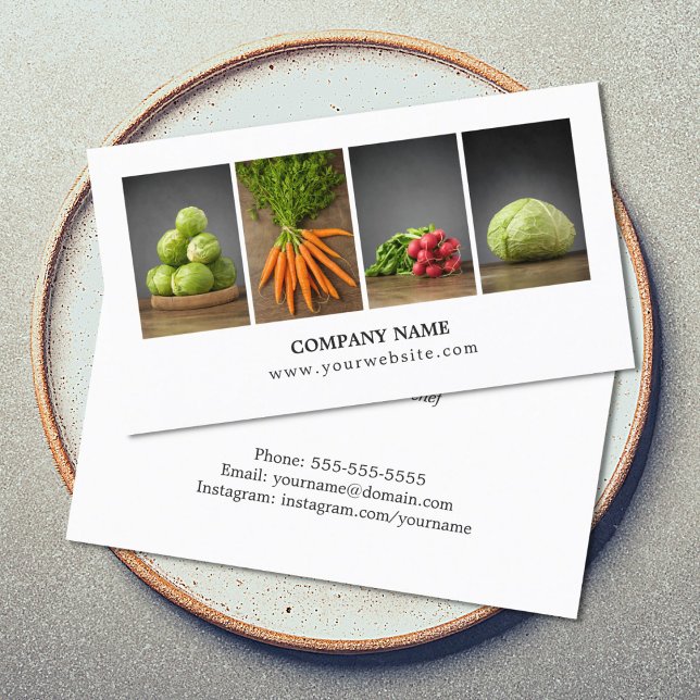 Modern Elegant Clean Nutrition Coach Chef Business Card (Creator Uploaded)