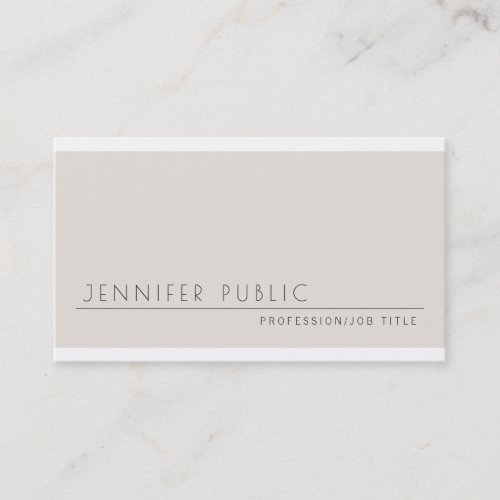 Modern Elegant Clean Plain Professional Luxury Business Card