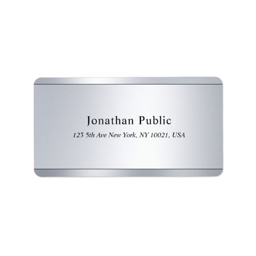 Modern Elegant Clean Professional Silver Template Label