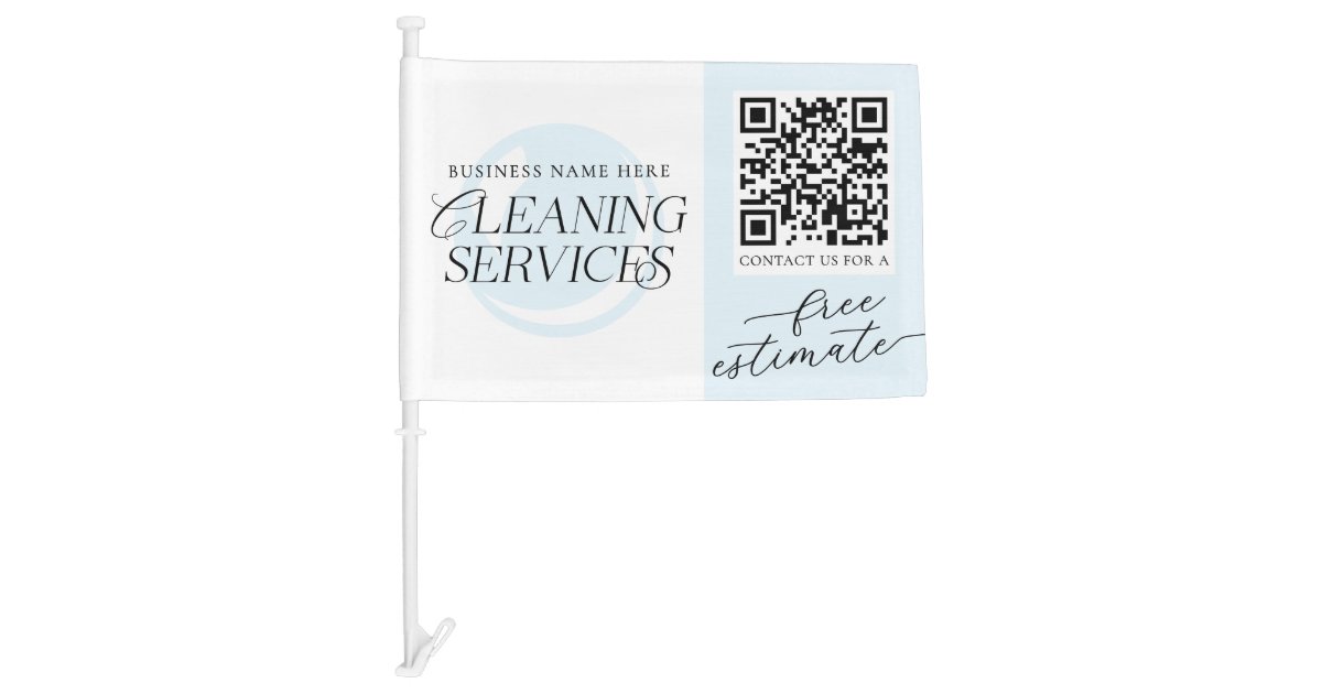 Modern Elegant Cleaning Services Advertising Car Flag | Zazzle