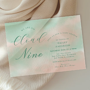 Modern Elegant Cloud Nine Baby Shower Acrylic Invitations