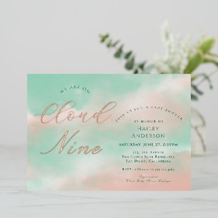 Modern Elegant Cloud Nine Baby Shower Foil Invitation