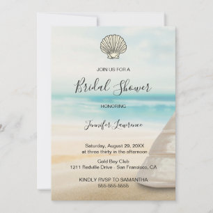 Modern Elegant Coastal Bridal Shower Invitation