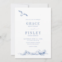 Modern Elegant Coastal Chic Blue Wedding