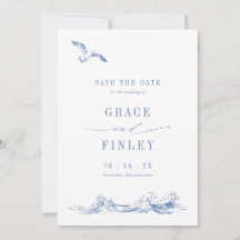 Modern Elegant Coastal Chic Blue Wedding Photo