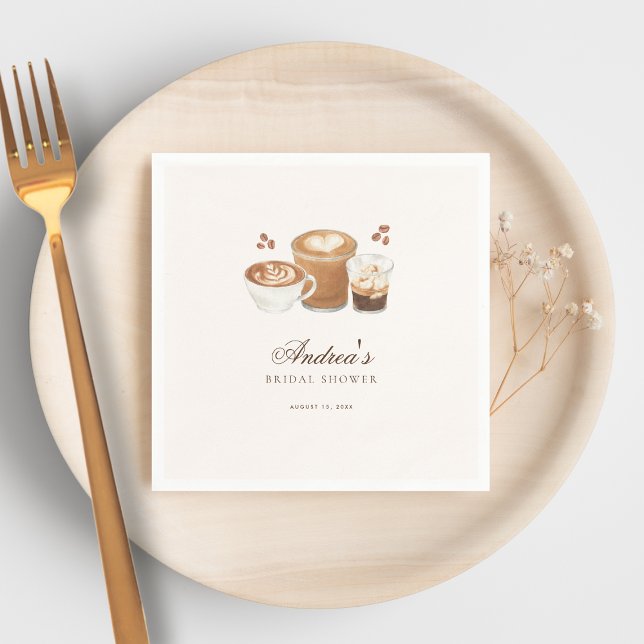 Modern Elegant Coffee Theme Bridal Shower Napkins (Creator Uploaded)