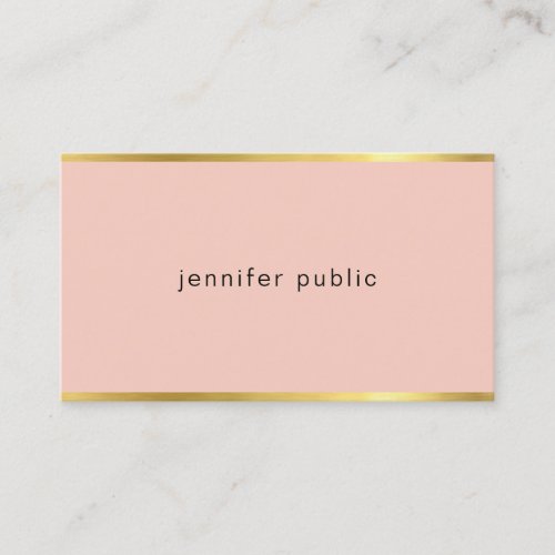 Modern Elegant Color Gold Cool Plain Fashionable Business Card