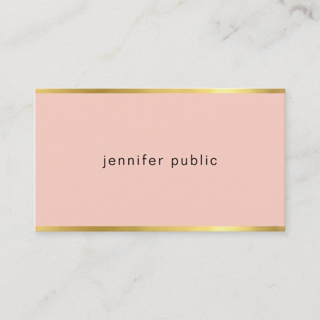 Modern Elegant Color Gold Cool Plain Fashionable Business Card (Front)