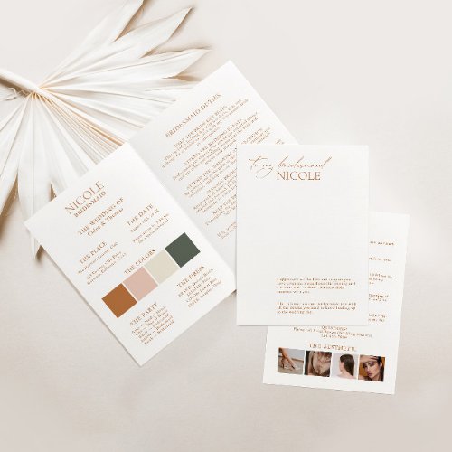 Modern Elegant Color Palette Bridesmaid Info Card 