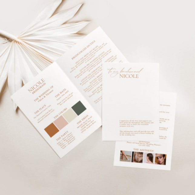 Modern Elegant Color Palette Bridesmaid Info Card  (Creator Uploaded)