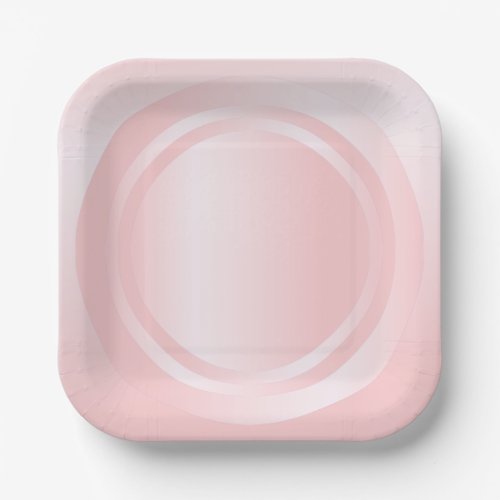 Modern Elegant Color Pink Rose Gold Trendy Templat Paper Plates