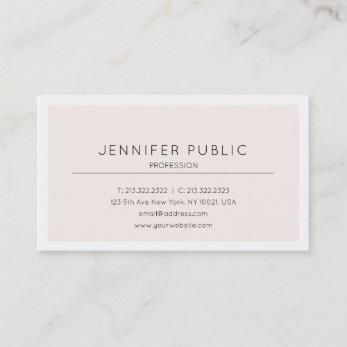 Modern Elegant Color Simple Design Plain Trendy Business Card