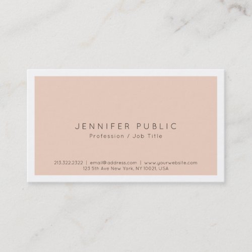 Modern Elegant Color Smart Plain Luxe Business Card