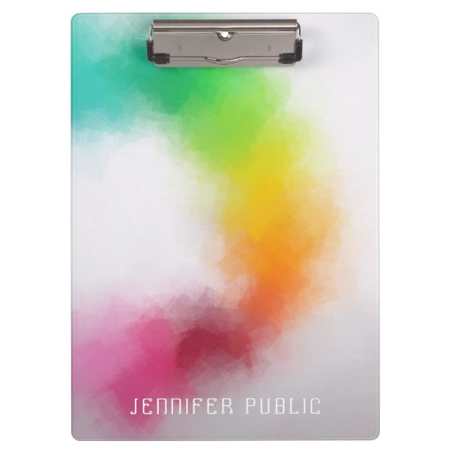 Modern Elegant Colorful Abstract Art Template Clipboard (Front)