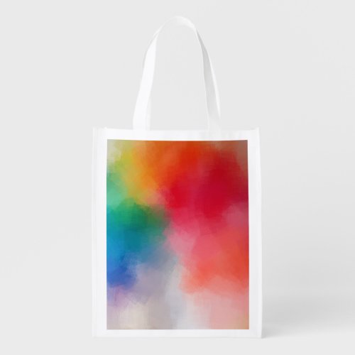 Modern Elegant Colorful Abstract Art Template Grocery Bag