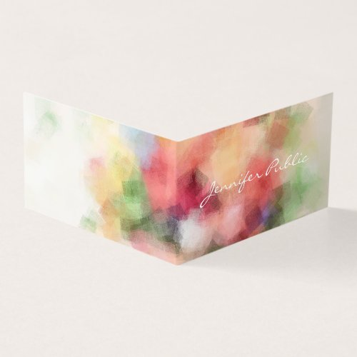 Modern Elegant Colorful Abstract Template Script Business Card