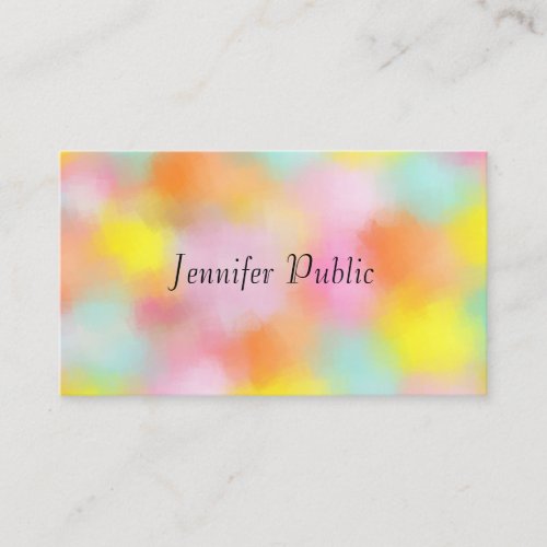 Modern Elegant Colorful Abstract Trendy Template Business Card