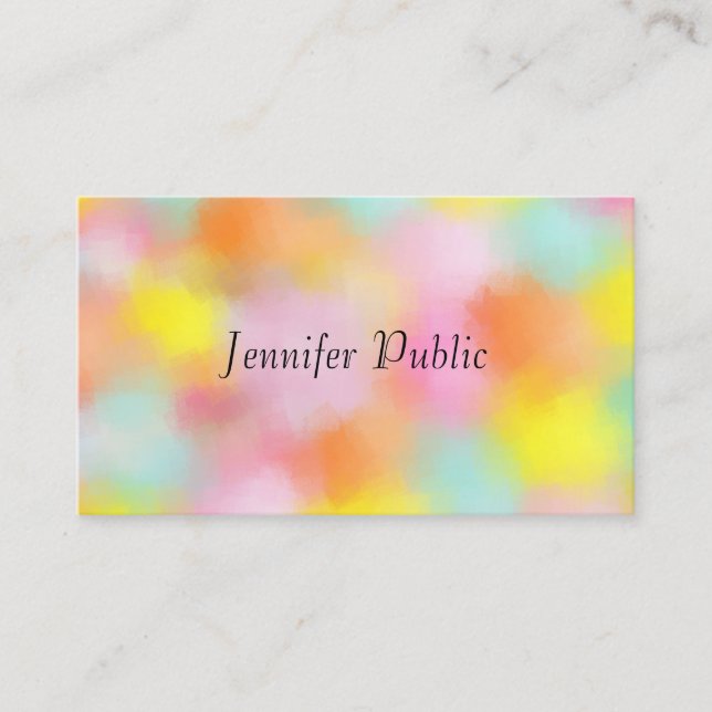 Modern Elegant Colorful Abstract Trendy Template Business Card (Front)