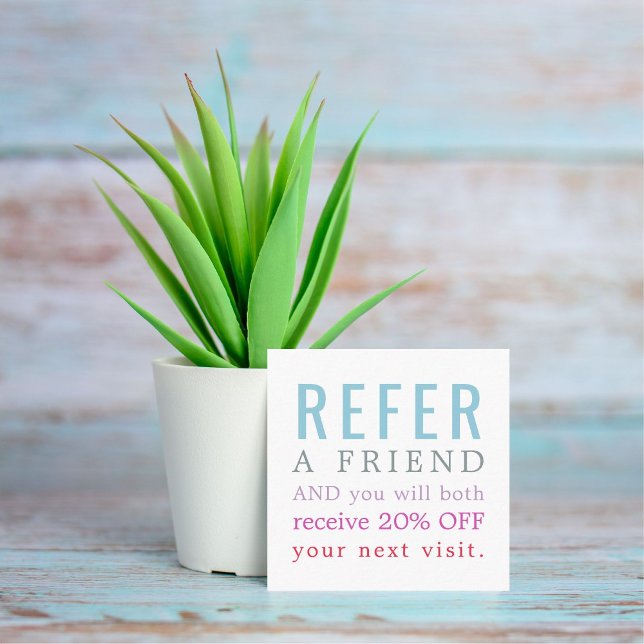 Modern Elegant Colorful Beauty Salon Referral Card (Creator Uploaded)