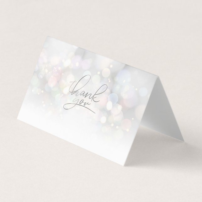 Modern Elegant Colorful   Bokeh Thank You Card (Front)