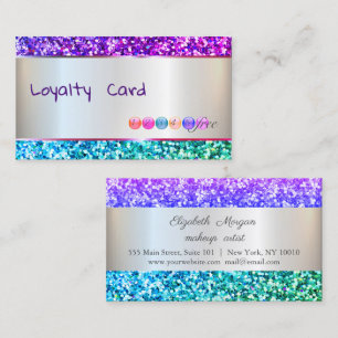 Modern Elegant,Colorful Glitter Striped Loyalty Card