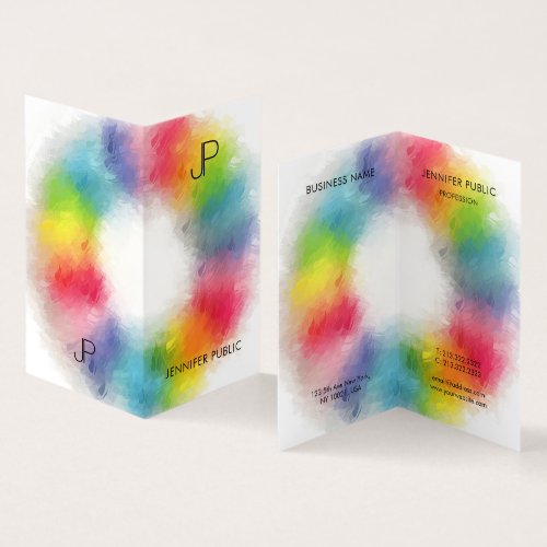 Modern Elegant Colorful Monogram Template Trendy Business Card