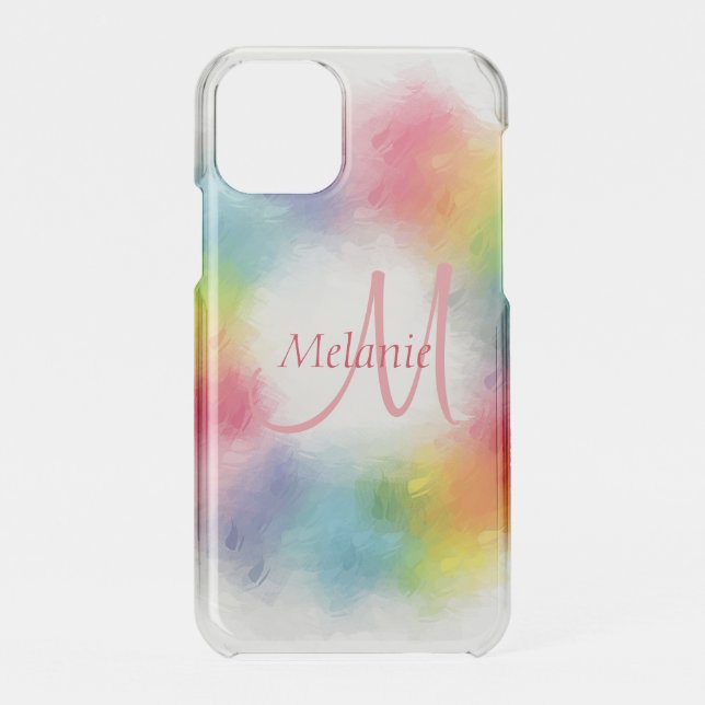 Modern Elegant Colorful Monogrammed Template Uncommon iPhone Case (Back)