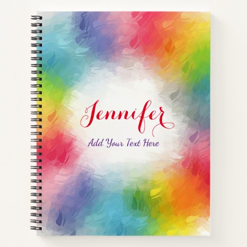 Modern Elegant Colorful Personalized Template Notebook