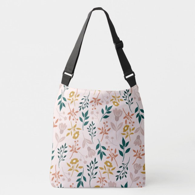 Modern Elegant Colorful Stylish Floral Crossbody Bag (Front)
