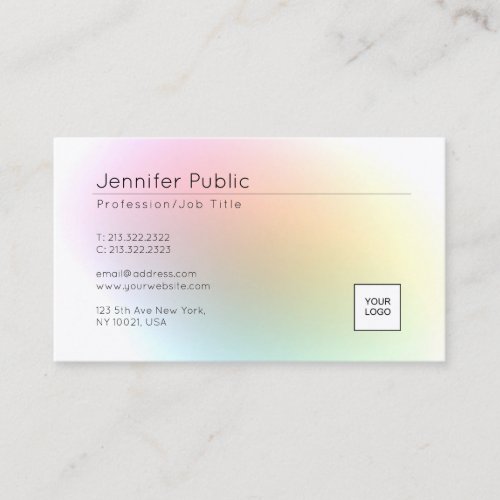 Modern Elegant Colorful Template Add Your Logo Business Card