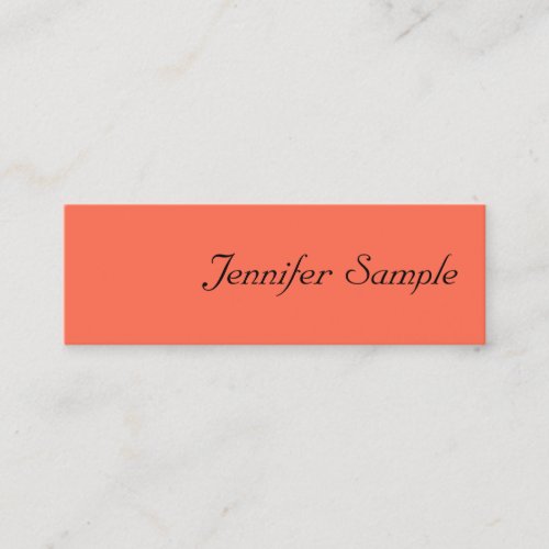 Modern Elegant Colors Calligraphed Script Template Mini Business Card