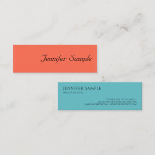 Modern Elegant Colors Calligraphed Script Template Mini Business Card
