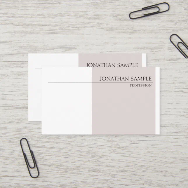 Modern Elegant Colors Plain Professional Sleek Business Card | Zazzle