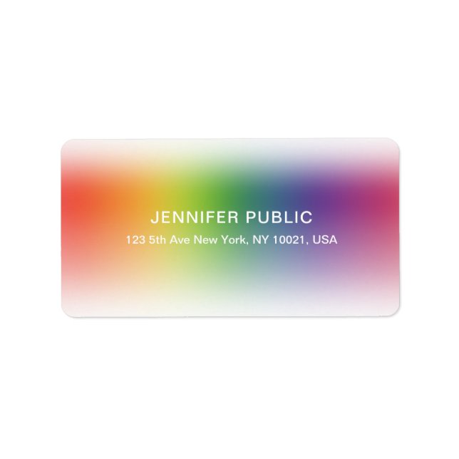 Modern Elegant Colors Template Colorful Address Label (Front)