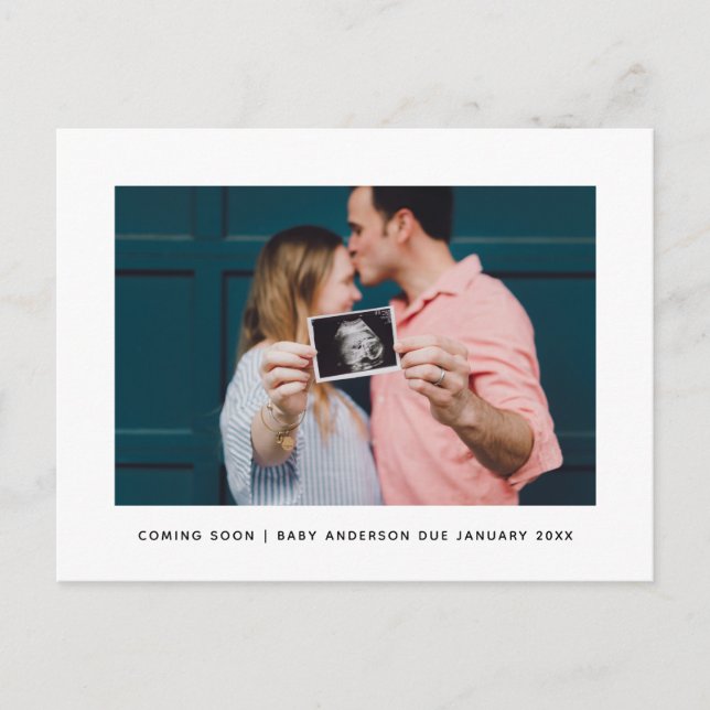 Modern Elegant Coming Soon Pregnancy Announcement (Front)
