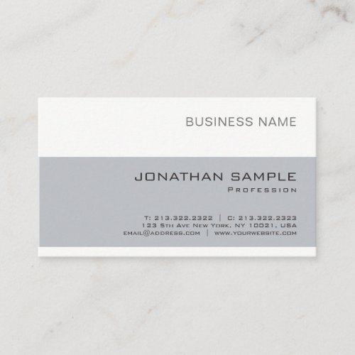 Modern Elegant Company Sleek Plain Trendy Business Card
