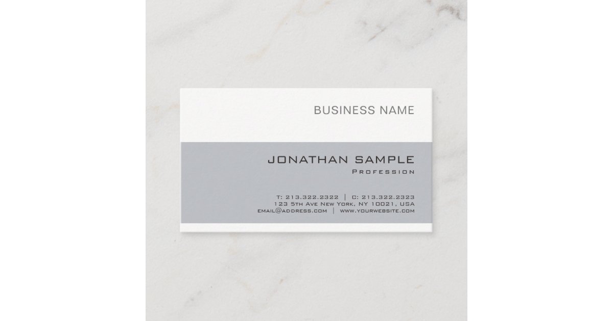 Modern Elegant Company Sleek Plain Trendy Business Card | Zazzle