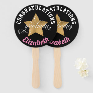 Modern Elegant Congratulations Monogram Graduation Hand Fan