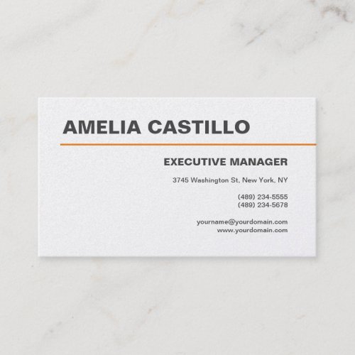 Modern Elegant Contemporary Plain White Business Card