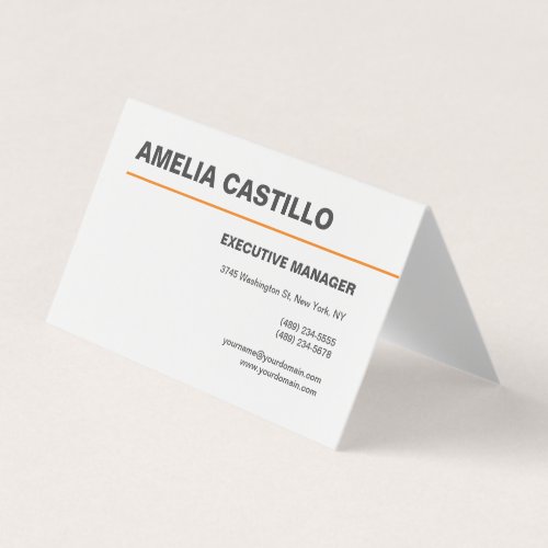 Modern Elegant Contemporary Plain White Business Card