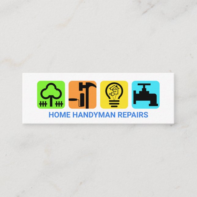 Modern Elegant Contractor's Placard Mini Business Card (Front)